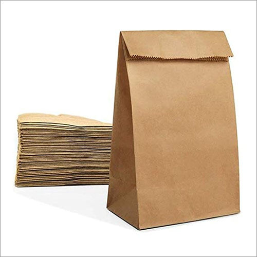 Brown Disposable Paper Packaging Pouches