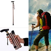 Smartcare Automatic Magnetic Snap-Out Folding Crutch Walking Cane Folding Stick with Adjustable Length (33-37 Inch) (Copper)