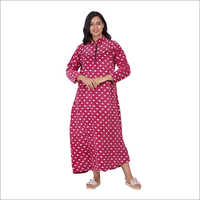 Ladies Winter Collar Nighty