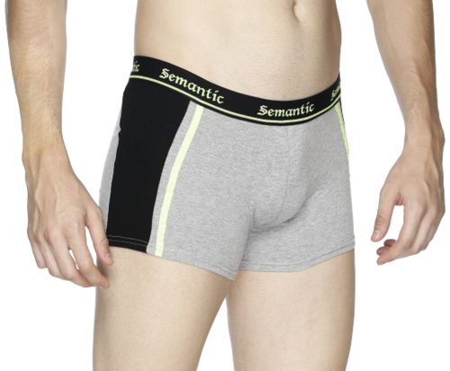 Cotton Trunks - Side Cut-N-Sew Design | Summer & Winter Wear, Lace Closure, Grey-Black Color, Sizes S-XXL