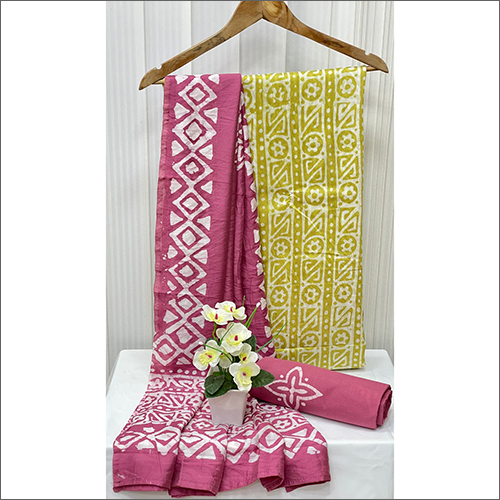 Multicolor Ladies Chanderi Batik Suits