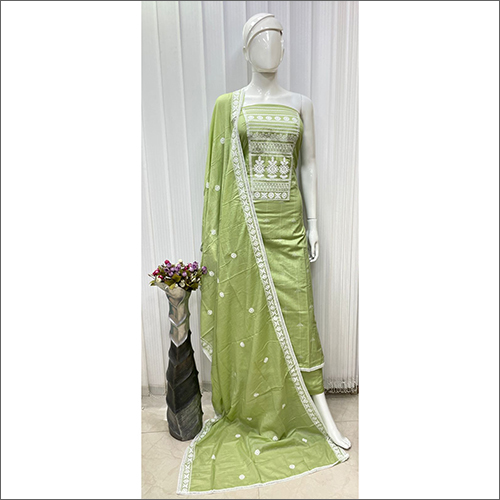 Indian Ladies Cotton Silk Green Suit