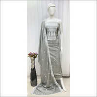 Ladies Cotton Silk Grey Suit