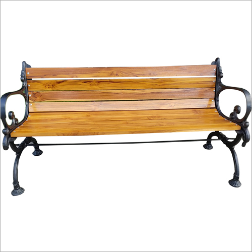 Cast Iron 3 Seater With Teak Wooden Garden Bench
