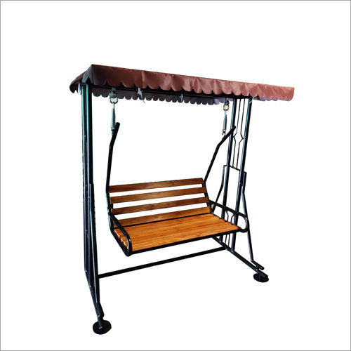 Wood Heavy Duty Iron Garden Swing With Wooden Seat