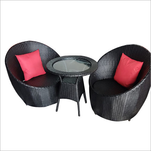 Wicker Chair With Table Set