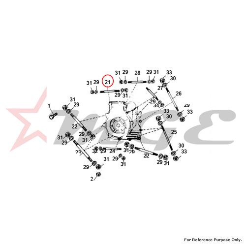Stud For Crankcase Royal Enfield - Reference Part Number - #141054