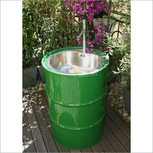 Stainless Steel Green Drum Barrel Faucet Sink