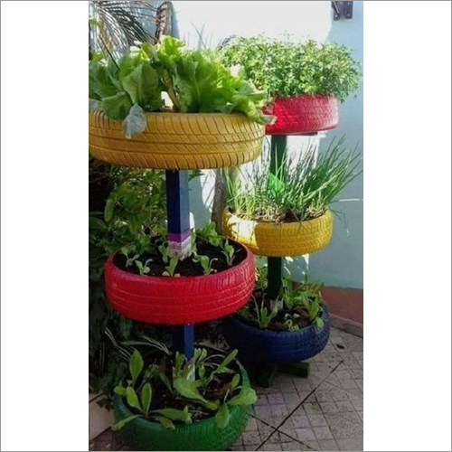 Car Tyre Flower Stand