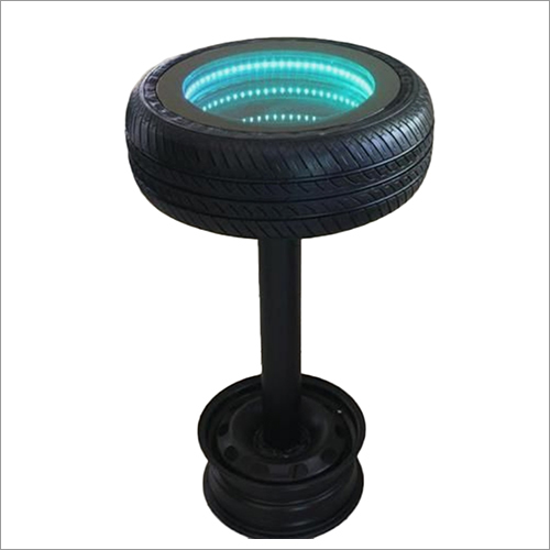 Car Tyre Glass Top Table