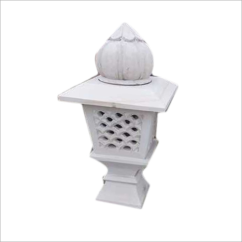 White Stone Lamp Post Head Usage: Temple