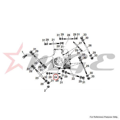 As Per Photo Stud, Dowel - Crankcase For Royal Enfield - Reference Part Number - #500124/a