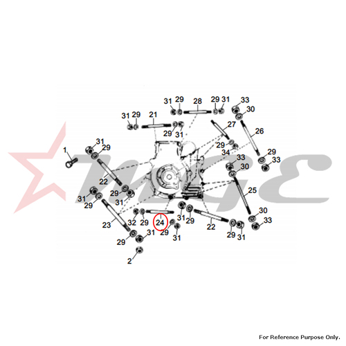Stud, Dowel - Crankcase For Royal Enfield - Reference Part Number - #500124/A