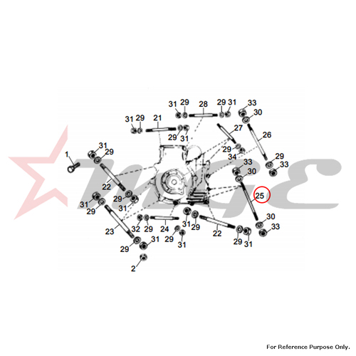 Stud, Crankcase Joint For Royal Enfield - Reference Part Number - #140081/5