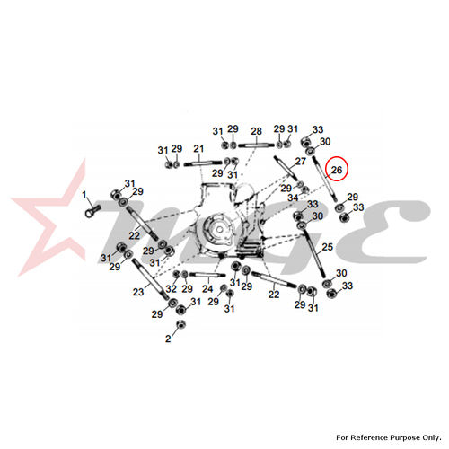 As Per Photo Stud, Crankcase Joint For Royal Enfield - Reference Part Number - #145118/a