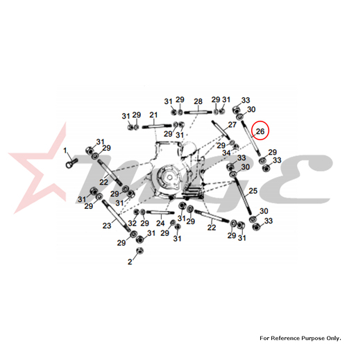 Stud, Crankcase Joint For Royal Enfield - Reference Part Number - #145118/A