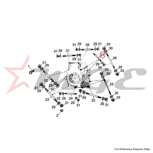 Stud, Crankcase Joint For Royal Enfield - Reference Part Number - #140078/5