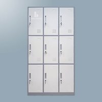 Hight Quality 9 Door Steel School Lockers For School Gym Office Restaurant Metal Locker Length: 1800mm Millimeter (mm)