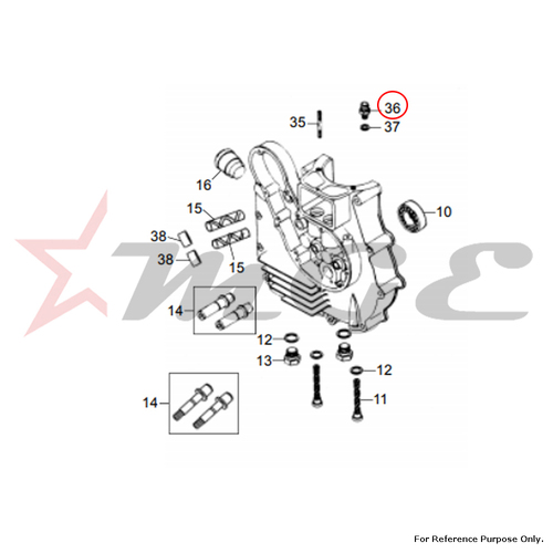 Oil Union - Crankcase For Royal Enfield - Reference Part Number - #140122/3