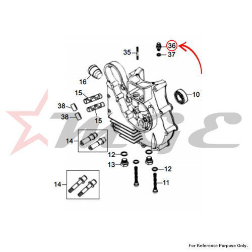 Oil Union (Metric) For Royal Enfield - Reference Part Number - #500631/A, #145120/B