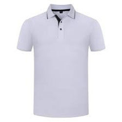 Mens White Polo Collar T-Shirt