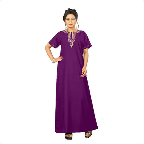 Ladies Purple Cotton Nighty