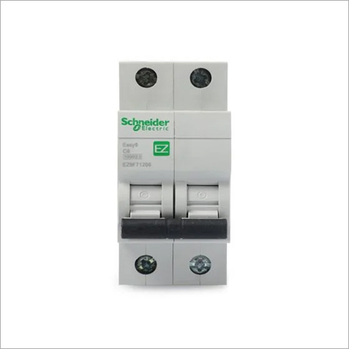 Easy 9 2 Pole 10A 6000A C Curve MCB - Thermoplastic, DIN Rail Mount, Overcurrent Protection, Easy Installation, Durable