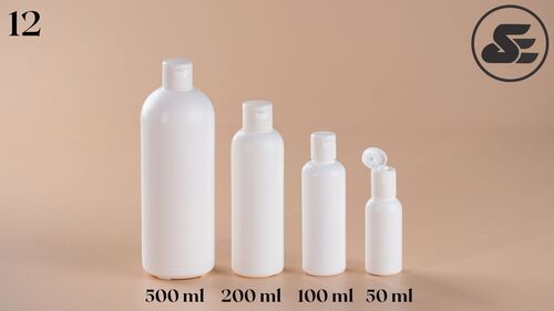 Round Shampoo Bottles - Color: White