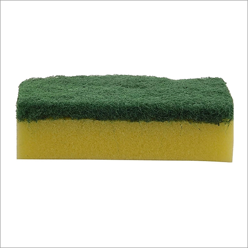 Green and Yellow Sponge Scrub Pad