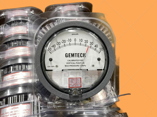 GEMTECH Differential Magnehelic Pressure Gauge Range 0-100 Pascals