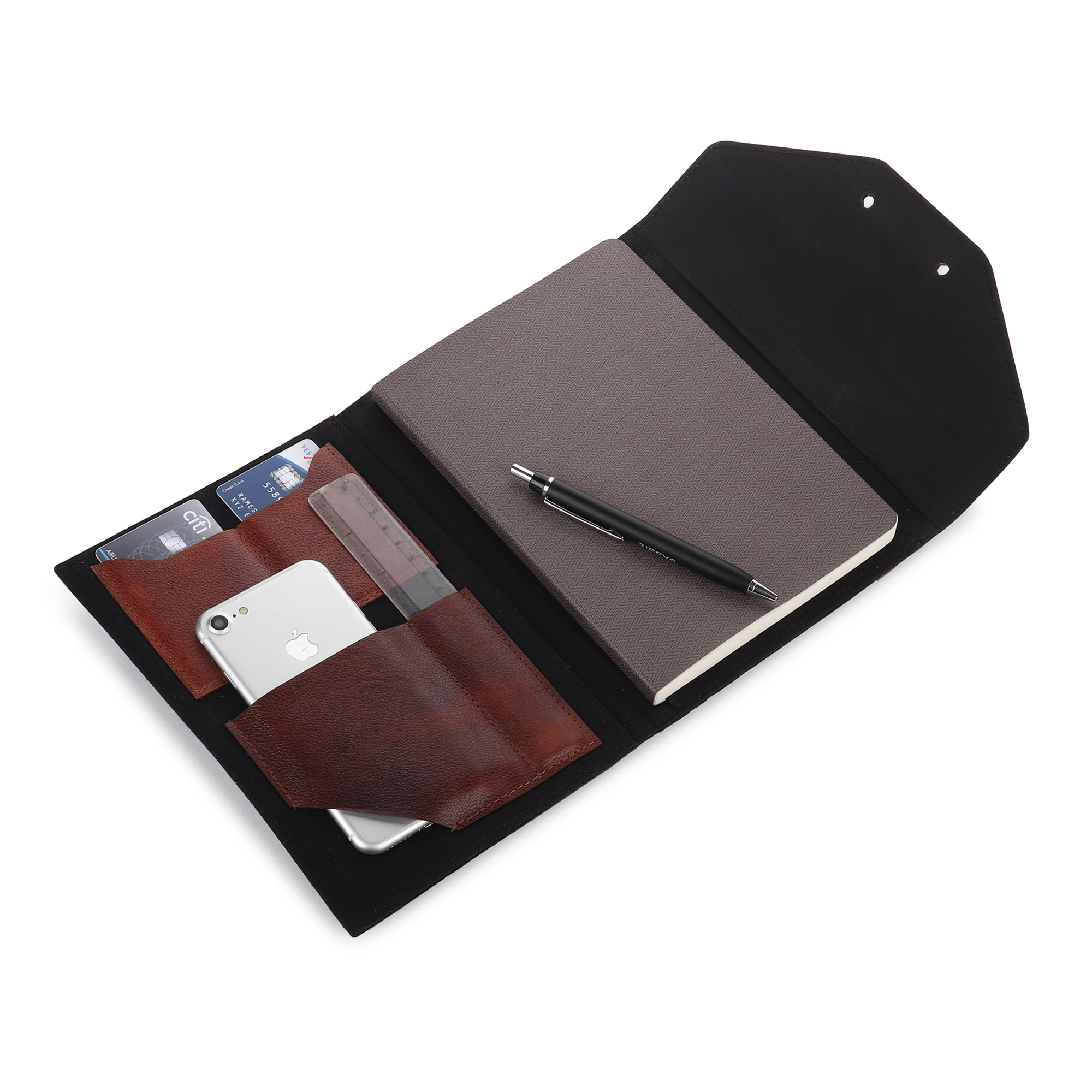 Canvas Leather Meeting Folder
