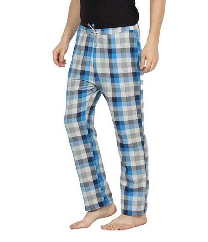 Multi Semantic Mens Grey & Blue Checks Pyjamas