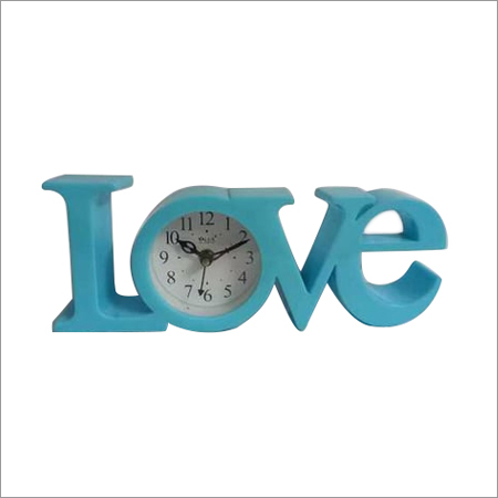 Sky Blue Love Shape Table Clock Gift Article By BALAJI TRADING
