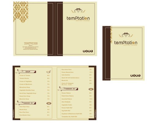 Menu Card Designing and Printing Services