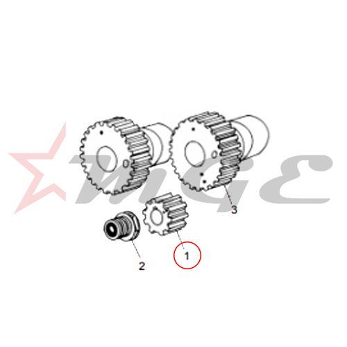 Timing Pinion, Standard (2Dots) For Royal Enfield - Reference Part Number - #141815