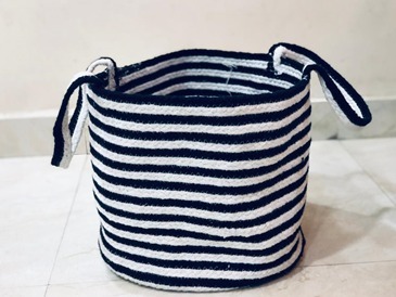 Hand Made Natural Jute Cotton Basket
