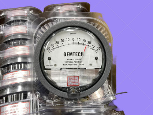 GEMTECH Differential Magnehelic Pressure Gauge Range 0-25 INCH