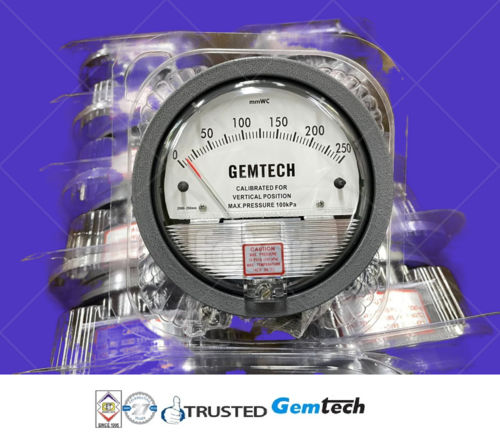 GEMTECH Differential Magnehelic Pressure Gauge Range 0-25 MM