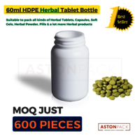 White Plastic Bottle To Pack Herbal Tablets - 60ml