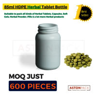 White Plastic Bottle To Pack Herbal Tablets - 85ml