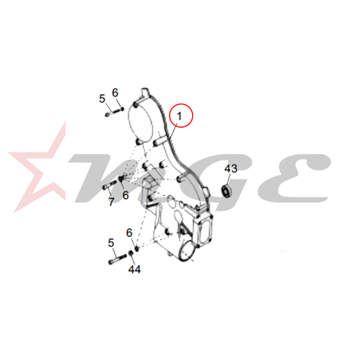 Timing Cover (New Oil Circuit) For Royal Enfield - Reference Part Number - #500159/A