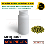 White Plastic Bottle To Pack Herbal Tablets - 120ml
