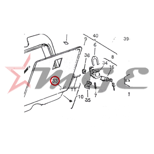 Vespa PX LML Star NV - Name Plate For GC (Star) - Reference Part Number - #C-4712986