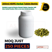 White Plastic Bottle To Pack Herbal Tablets - 200ml