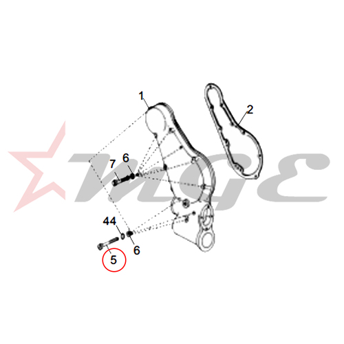 Slotted Raised Cheese Head Screw, (Metric) M6 X 47 For Royal Enfield - Reference Part Number - #145936/A