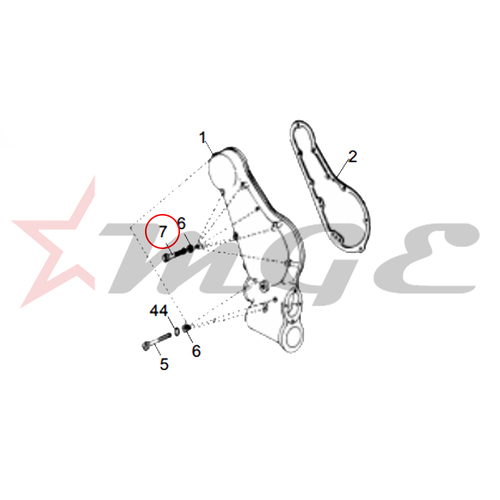 Screw, Short (Inches) For Royal Enfield - Reference Part Number - #144638/B