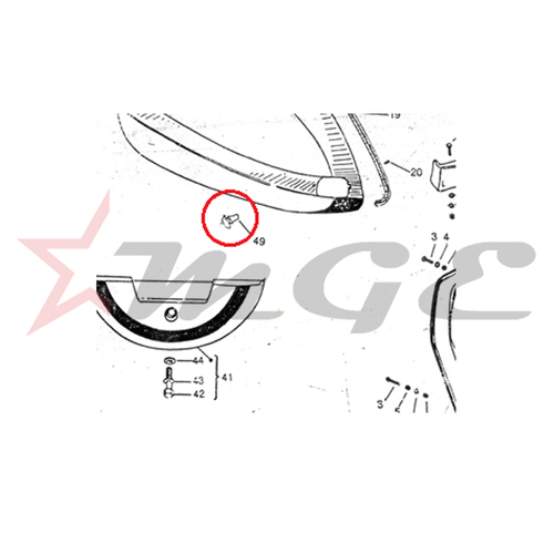 Vespa PX LML Star NV - Grommet For Footrest - Reference Part Number - #X-4700345