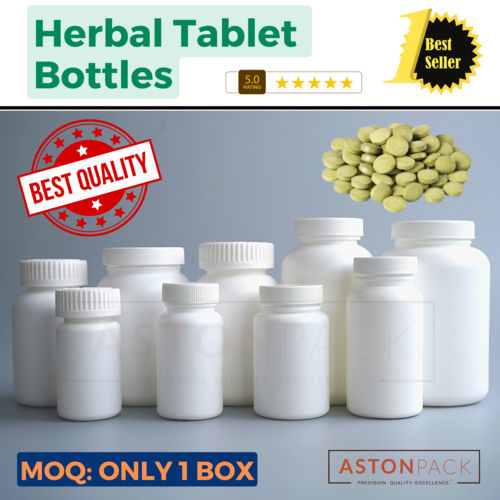 White Plastic Bottle To Pack Herbal Tablets