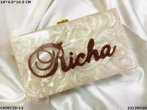 Personalized Name Resin Clutch Bag