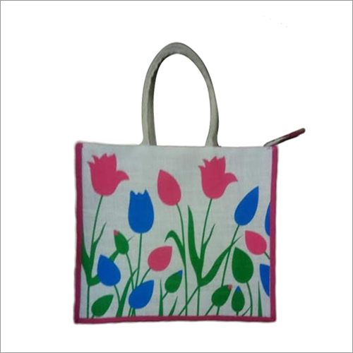 White Jute Shopping Bag